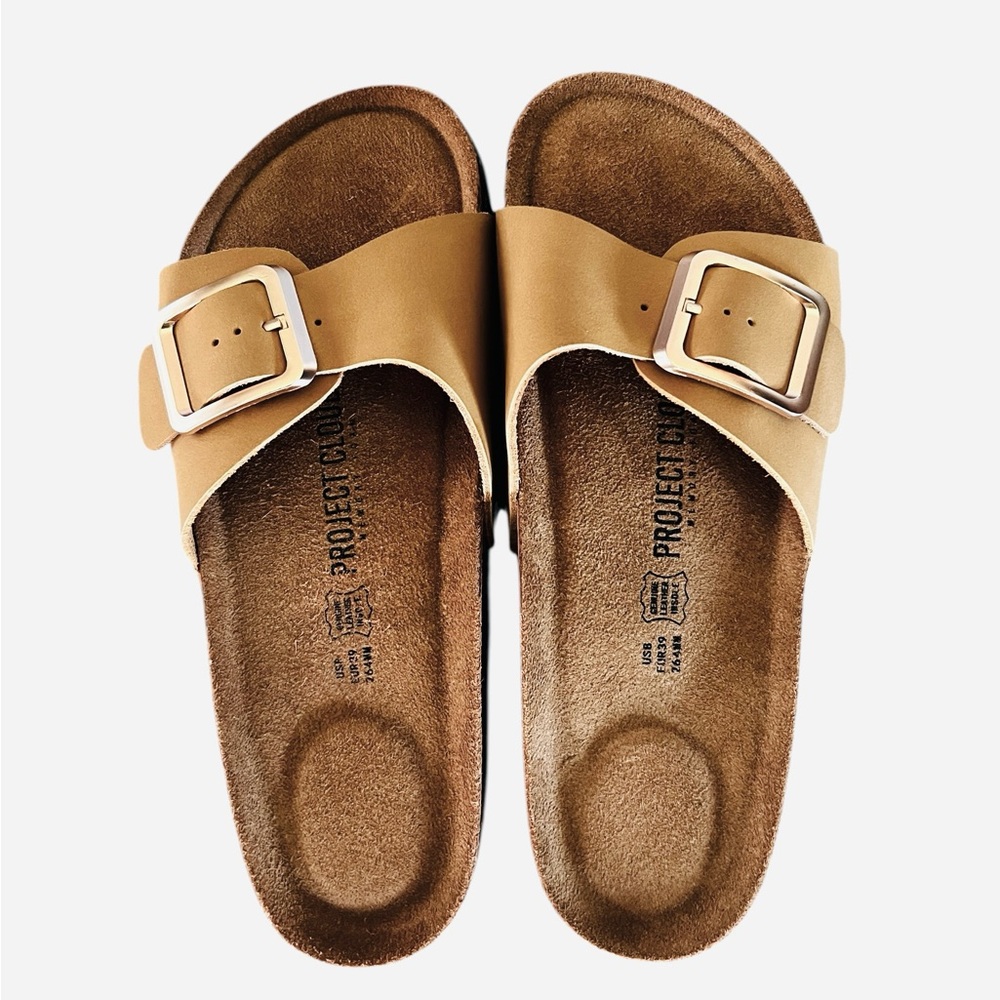 Project Cloud IBIZA Genuine LeatherSandals Slides Size 8